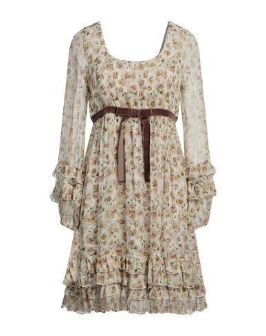 Alessia Zamattio Woman Mini Dress Beige Size 6 Polyester, Elastane