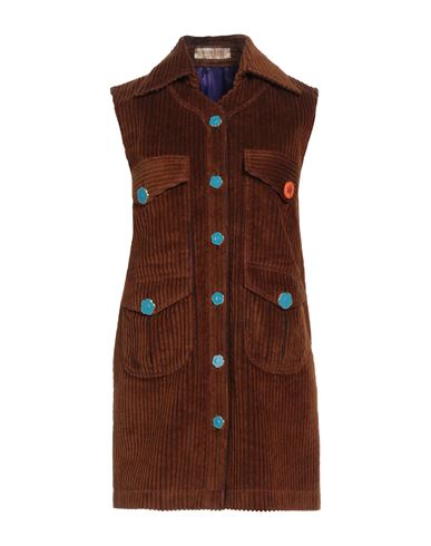 Cormio Woman Mini Dress Brown Size Xs Cotton, Wool