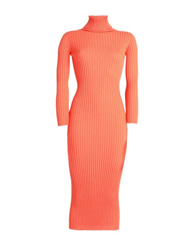 Pink Memories Woman Midi Dress Orange Size 2 Wool