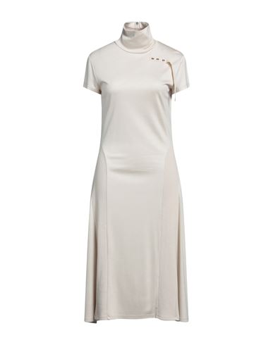 Patrizia Pepe Woman Midi Dress Beige Size 2 Viscose, Elastane, Polyester