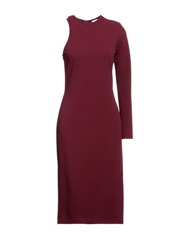 Merci .., Woman Midi Dress Burgundy Size 6 Polyester, Elastane In Red