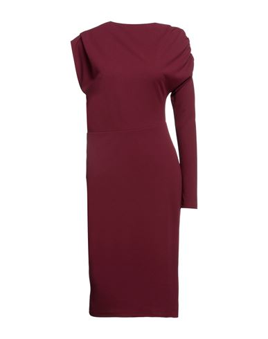Merci .., Woman Midi Dress Burgundy Size 6 Polyester, Elastane In Red