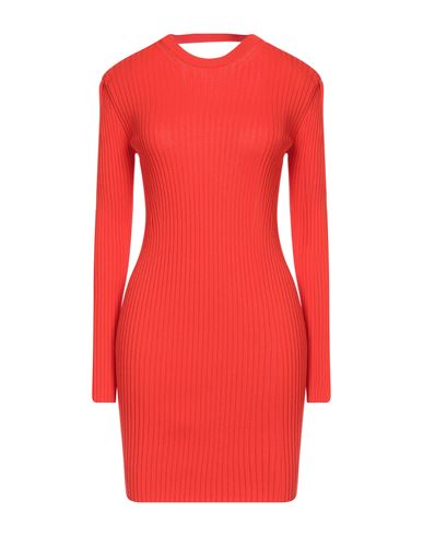 Semicouture Woman Mini Dress Orange Size L Viscose, Polyester