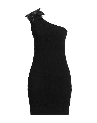 Gaelle Paris Gaëlle Paris Woman Mini Dress Black Size 8 Viscose, Polyamide, Elastane