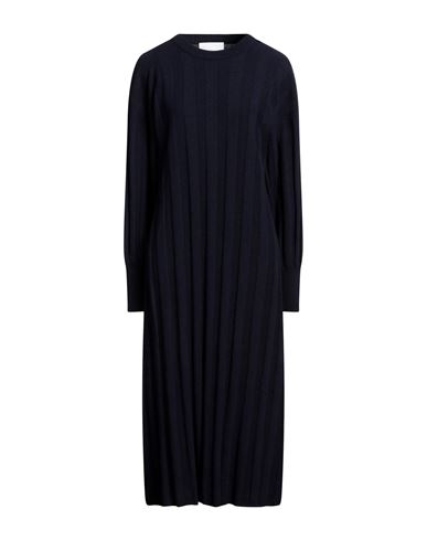 Erika Cavallini Woman Midi Dress Navy Blue Size L Virgin Wool, Cashmere