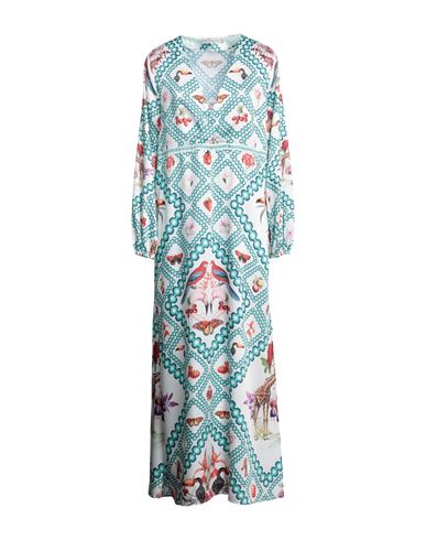 Mary Katrantzou Woman Long Dress Turquoise Size 10 Polyester In Blue