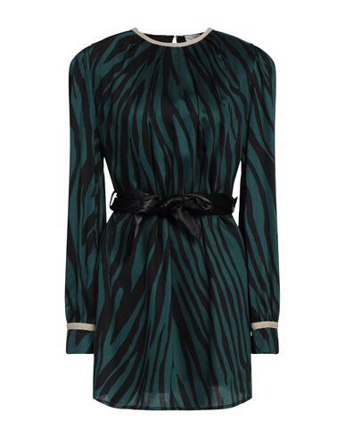 Le Volière Woman Mini Dress Dark Green Size S Viscose, Polyester, Elastane