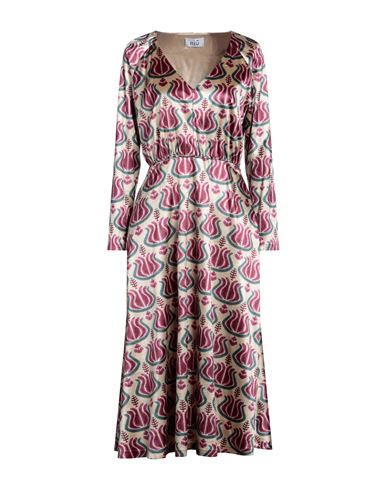 Niū Woman Midi Dress Beige Size L Acetate, Polyester