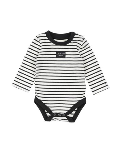 Calvin Klein Jeans Est.1978 Calvin Klein Jeans Newborn Boy Baby Bodysuit White Size 0 Cotton, Elastane