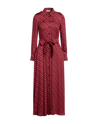 Haveone Woman Midi Dress Red Size L Viscose