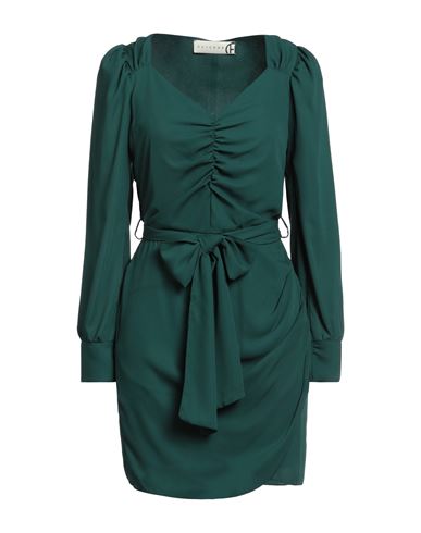 Haveone Woman Short Dress Dark Green Size L Polyester