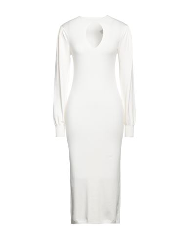 Twinset Woman Midi Dress White Size Xs Viscose, Polyester