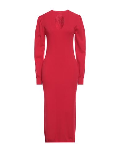 Twinset Woman Midi Dress Red Size S Viscose, Polyester