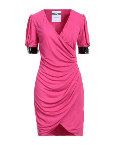Moschino Woman Mini Dress Fuchsia Size 12 Viscose, Polyester, Elastane, Acetate, Silk In Pink