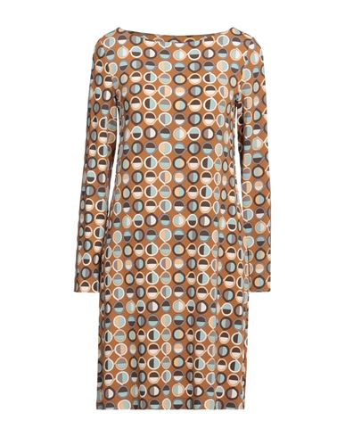 Maliparmi Malìparmi Woman Short Dress Camel Size 6 Viscose, Elastane In Beige