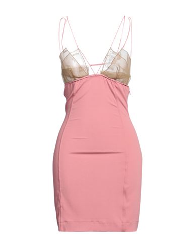 Nensi Dojaka Woman Mini Dress Pink Size L Viscose, Polyamide, Elastane, Silk, Polyester