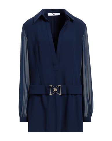 X's Milano Woman Mini Dress Blue Size 10 Viscose, Polyester, Elastane
