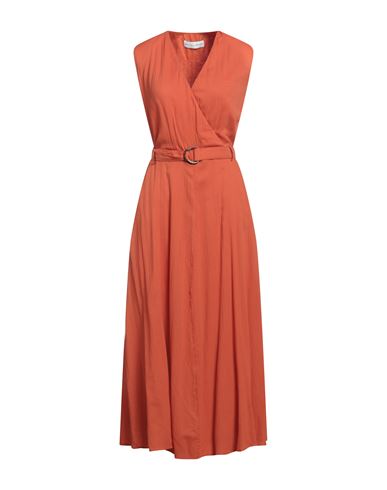 Skills & Genes Woman Maxi Dress Orange Size 8 Cotton