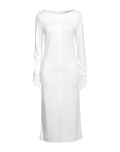 Nenette Woman Midi Dress Ivory Size 8 Viscose, Elastane In White
