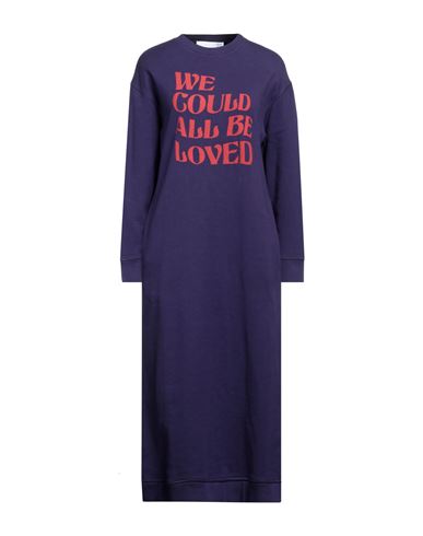 Douuod Woman Midi Dress Purple Size L Cotton