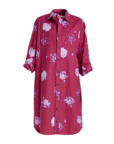 Shop Marni Woman Midi Dress Fuchsia Size 4 Cotton In Pink