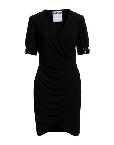 Moschino Woman Mini Dress Black Size 10 Viscose, Polyester, Elastane, Acetate, Silk