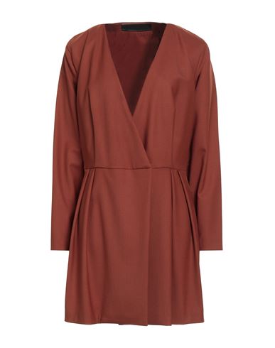 Federica Tosi Woman Mini Dress Brown Size 8 Polyester, Virgin Wool, Elastane In Brown