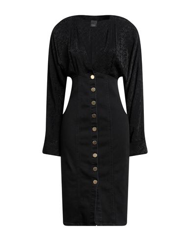 Pinko Woman Midi Dress Black Size 6 Cotton, Lyocell, Elastomultiester, Elastane, Viscose