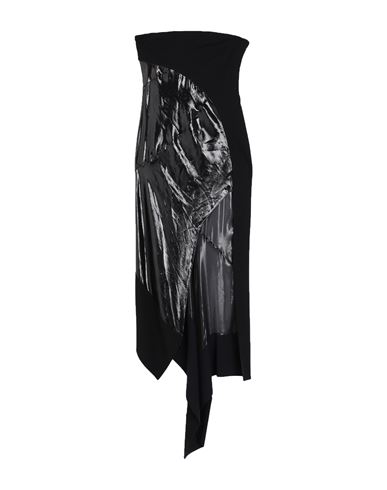 Shop Mugler Woman Midi Dress Black Size 6 Silk, Polyester, Viscose, Elastane, Polyamide