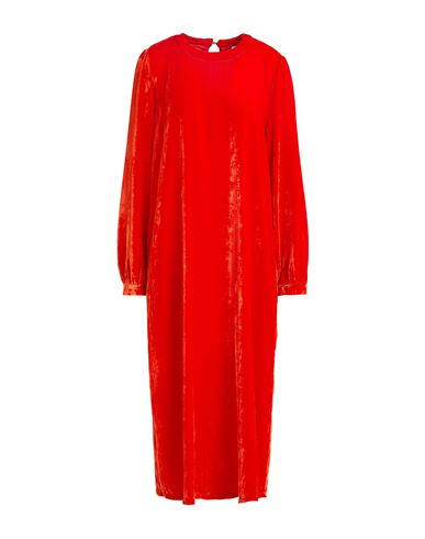 Semicouture Woman Midi Dress Red Size 8 Viscose, Silk In Red
