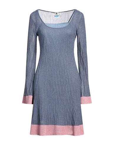 M Missoni Woman Mini Dress Slate Blue Size 6 Viscose, Polyester, Polyamide
