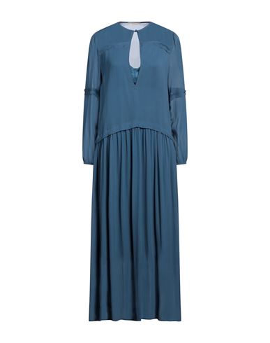 Seventy Sergio Tegon Woman Long Dress Pastel Blue Size 6 Viscose