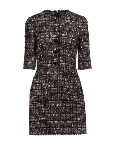 Dolce & Gabbana Woman Short Dress Dark Brown Size 10 Synthetic Fibers, Cotton, Wool, Alpaca Wool