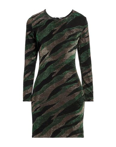 Vanessa Scott Woman Mini Dress Green Size M Nylon, Metallic Fiber, Elastane