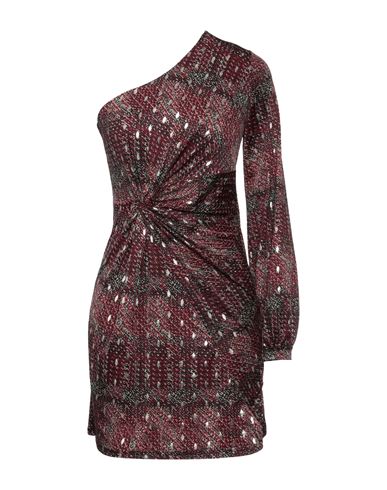 Vanessa Scott Woman Mini Dress Burgundy Size M/l Polyester, Elastane In Red