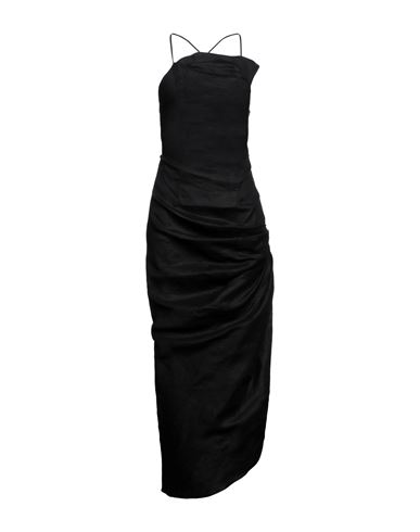 Actualee Woman Long Dress Black Size 8 Linen