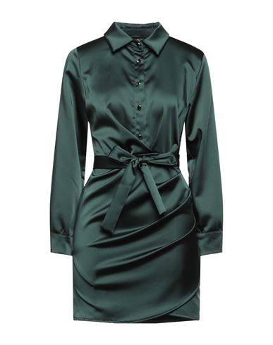 Vanessa Scott Woman Mini Dress Green Size M Polyester, Elastane