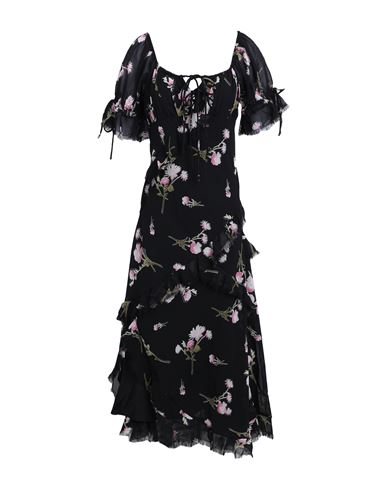 Topshop Woman Midi Dress Black Size 12 Polyester