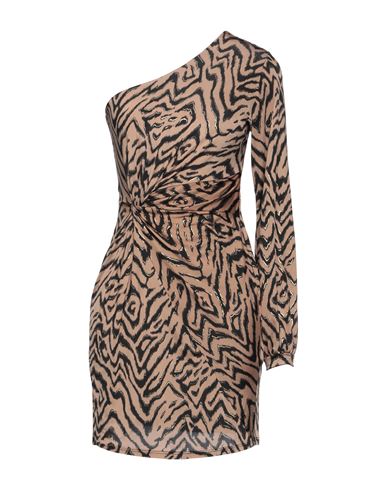 Vanessa Scott Woman Mini Dress Light Brown Size M/l Polyester, Elastane In Beige
