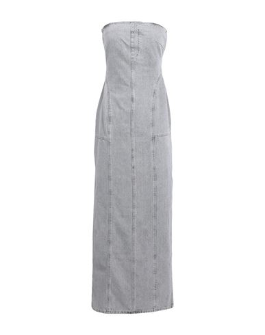 Topshop Woman Long Dress Grey Size 12 Cotton