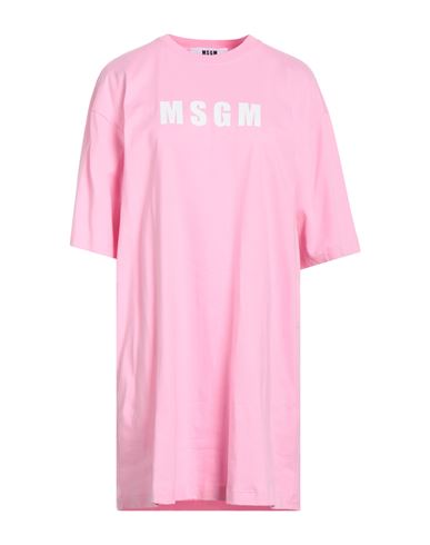 Msgm Woman Short Dress Pink Size S Cotton
