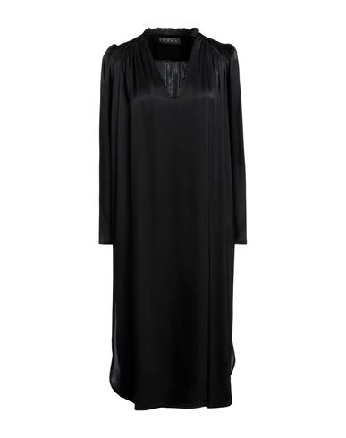 Icona By Kaos Woman Midi Dress Black Size 6 Acetate, Silk, Viscose, Polyurethane