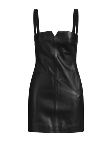 Off-white Woman Mini Dress Black Size 6 Lambskin In Black