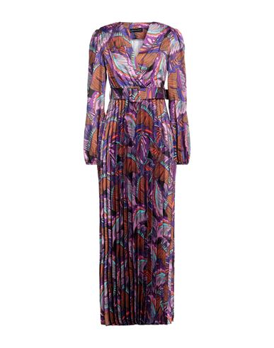 Vanessa Scott Woman Midi Dress Purple Size L Polyester