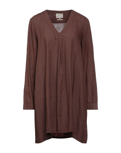 Alessia Santi Woman Short Dress Cocoa Size 8 Linen In Brown