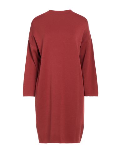 Soallure Woman Mini Dress Brick Red Size M Viscose, Polyester