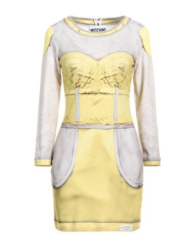 Moschino Woman Mini Dress Yellow Size 6 Cotton, Elastane