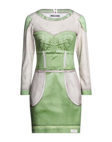 Moschino Woman Mini Dress Light Green Size 8 Cotton, Elastane