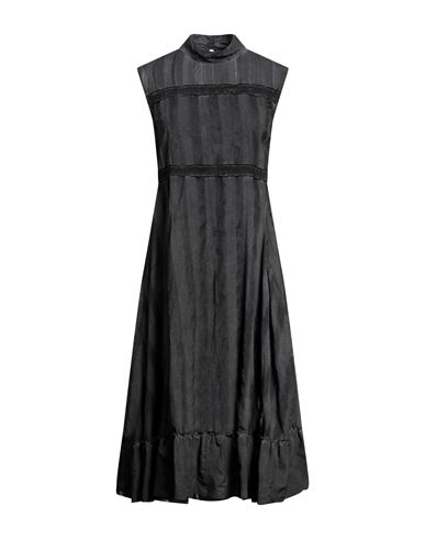 Un-namable Woman Midi Dress Lead Size 8 Viscose, Polyester, Silk In Grey