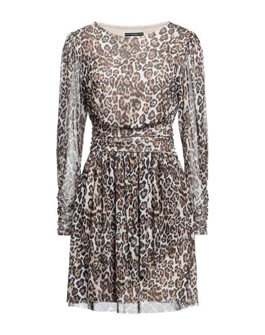 Guess Woman Short Dress Camel Size S Polyester, Elastane In Beige